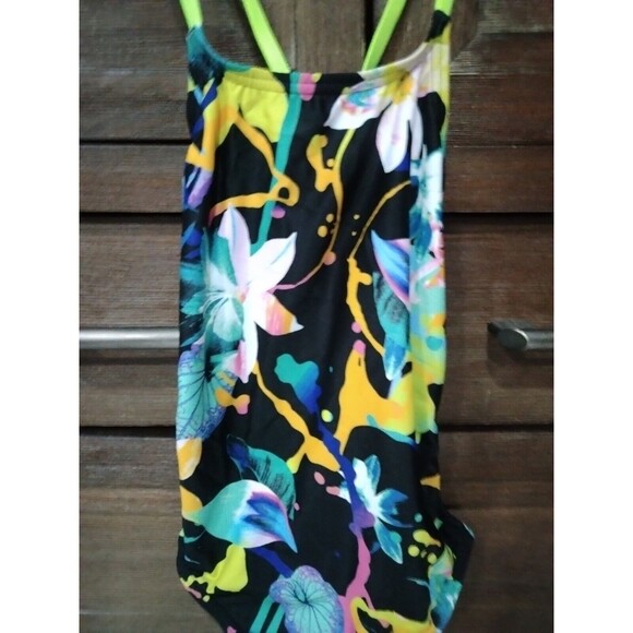 Speedo Women's One-piece Bathing Suit Size Small (28) Multi-colored Open Back - Picture 2 of 7